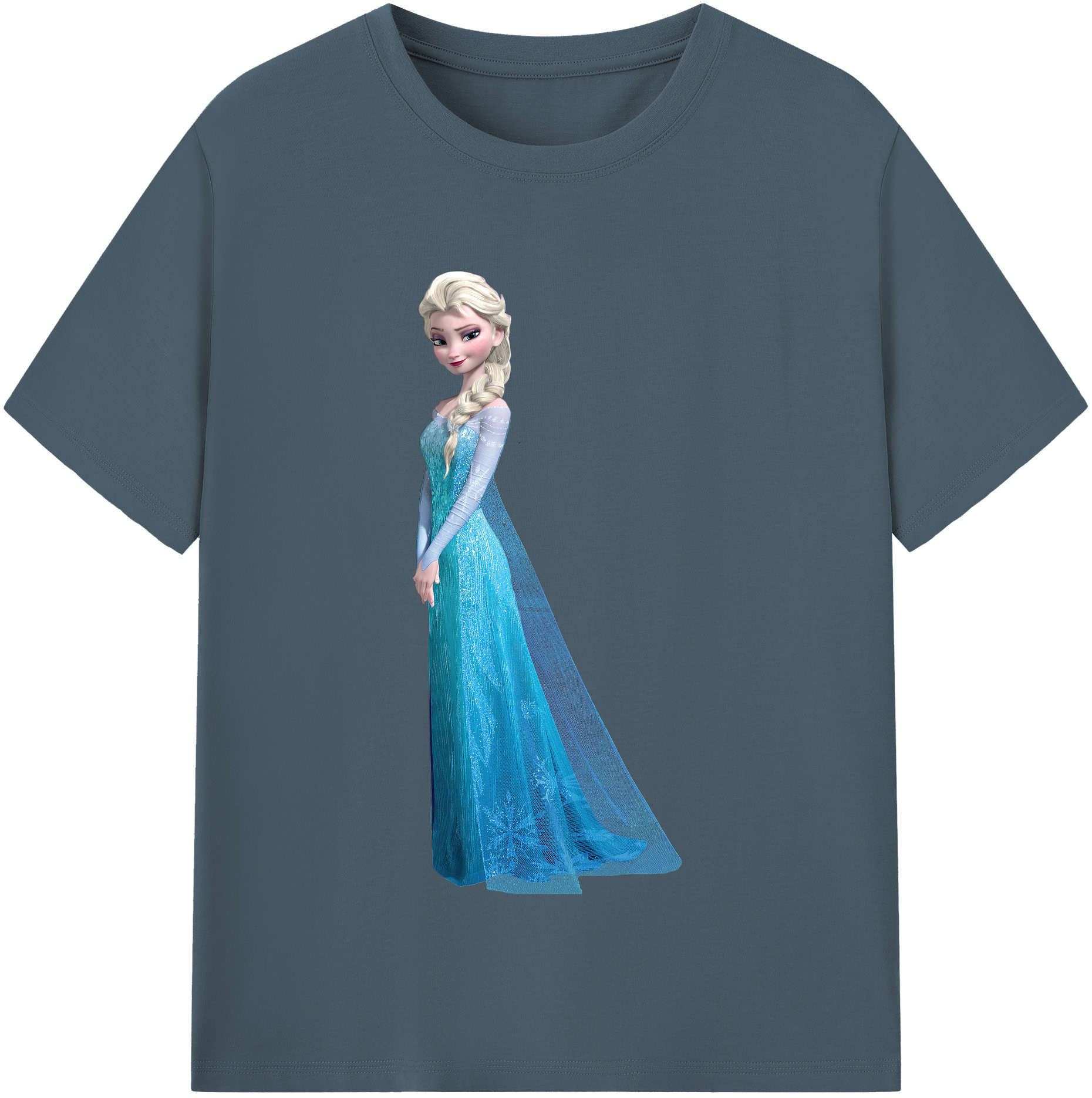 （画像用） アナと雪の女王 アンナ エルサ Frozen Anna Elsa 綿100％半袖Tシャツ（フロントプリント）